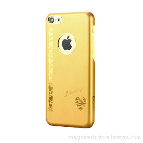 IBACKS Cameo Aluminum Case for iPhone 5C, Heart Series, Ultra-slim, Colorful Yellow
